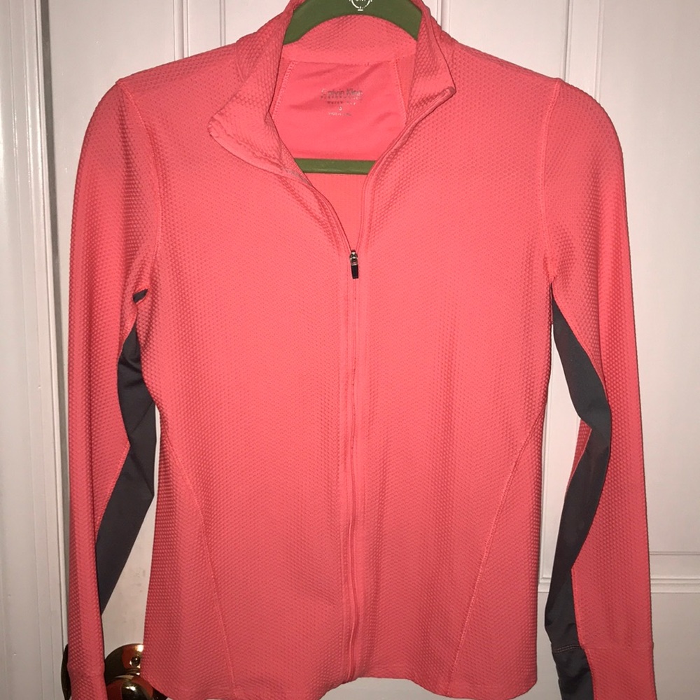 Coral Calvin Klein Performance zip up jacket